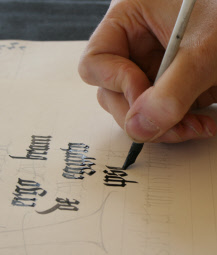 A calligrapher at work