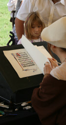 Medieval calligrapher and calligraphy