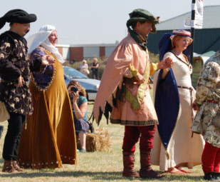 Medieval dancers demonstrate medieval dances