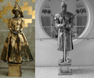 Human statues Kings and Queens